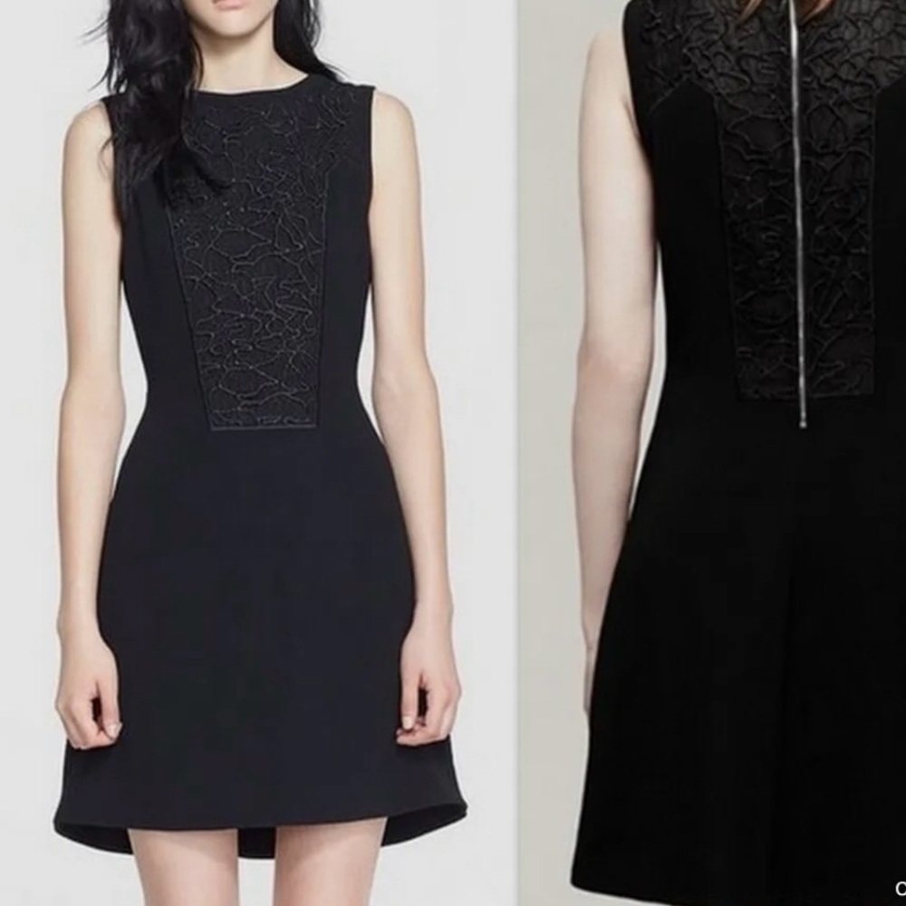 Rag & Bone Mijo Sleeveless Dress W/ Lace Size 8 Black
